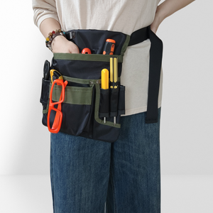 Sac de taille d'électricien Oxford-Sac à outils de rangement robuste, durable et portable en couleur noire et verte assortie - Product Image 3