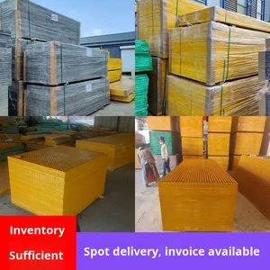 Стеклопластиковый решетчатый настил Hongtuo, полированный вручную, на заказ, производство Китай, для городского озеленения и покрытия дренажных канав - Product Image 3