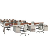 Poste de travail de bureau individuel moderne en bois avec cloison de séparation pour employés, ensemble de mobilier de bureau en gros