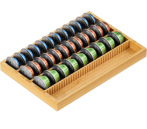 Nouvel Organisateur de Tiroir Minimaliste Personnalisé à un Niveau, Insert de Tiroir Premium en Bambou pour Dosettes de Café, Plateau Organisateur en Bambou pour Couverts - Product Image 1
