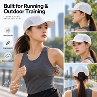 Casquette de course personnalisée à 5 panneaux, légère, respirante, en polyester perforé au laser, avec logo