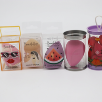 Ensemble d'éponges de maquillage créatives, collection mignonne, motifs variés, thème pastèque et Noël, éponge pour fond de teint, fournisseur d'outils cosmétiques