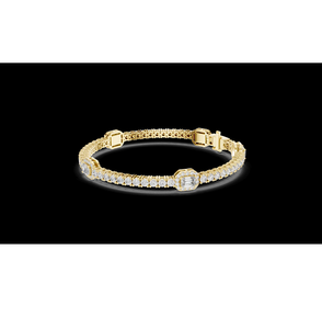 Brazalete de Diamantes con Diseño Geométrico en Oro Rosa, Elaborado en Plata de Ley con un Diseño Clásico Moderno para Mujer, Regalo para Fiestas y Ocasiones Especiales - Product Image 5