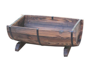 Jardinière de jardin en bois haute stabilité jardinière en forme de demi-cercle avec jambe pour serrure - Product Image 2