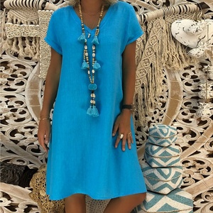 Vestido Casual de Verano Personalizado de Alta Calidad, Holgado, Moderno, Ligero y de Lujo, con Botones, Manga Corta, Falda Larga, Cintura Natural - Product Image 4