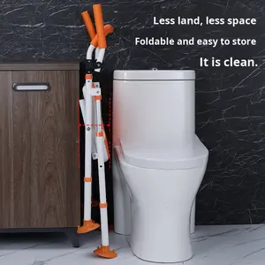 Chaise de bain moderne pliable pour personnes âgées, salle de bain, douche, ventouse antidérapante, <span class=keywords><strong>anti</strong></span>-basculement, chromée, capacité de 150 kg, Dinglian - Product Image 2