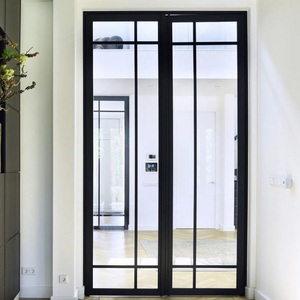 Porte extérieure battante en aluminium et verre, finition vernie transparente anti-UV, protection anti-rayures - Product Image 5