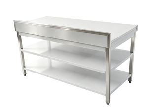 Commercial 3-layer workbench with PE cutting board, perfect for <b>vegetable</b> processing, suitable for use in kitchens, restaurants - Product Image 4