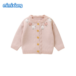 Suéter de Punto Mimixiong 2024 <span class=keywords><strong>para</strong></span> Recién Nacidos, Bordado con un Hermoso Patrón de Flores, Chaqueta Tipo Cárdigan de Boutique - Product Image 1