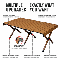 Table pliante rectangulaire d'extérieur personnalisée en usine, portable pour camping et pique-nique, en alliage d'aluminium, mobilier d'extérieur, pliable type 'egg crate'