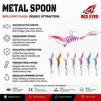 Leurre VIB Métallique Red Eyeds avec Hameçon Triple à Rainures Sanguines, Échantillon Gratuit, Vente en Gros Transfrontalière