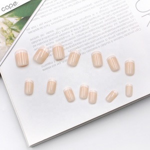 <span class=keywords><strong>Uñas</strong></span> Postizas de Plástico <span class=keywords><strong>Color</strong></span> Nude <span class=keywords><strong>Rosa</strong></span> <span class=keywords><strong>Natural</strong></span> Estilo Francés, Listas para Enviar, Venta al Por Mayor - Product Image 3