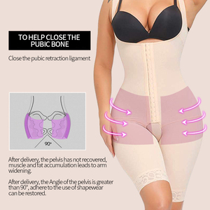Venta al por mayor de cuerpo <span class=keywords><strong>completo</strong></span> de talla grande para mujer, pantalones cortos adelgazantes de encaje 3D para muslos, mono con Control de barriga, levantador de glúteos, ropa moldeadora de tela Spandex - Product Image 3
