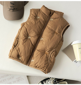 Gilet à la mode pour filles et garçons, vêtement d'extérieur épais et chaud <span class=keywords><strong>sans</strong></span> manches, broderie imprimée, vêtements pour bébé, gilet en duvet pour enfant - Product Image 5