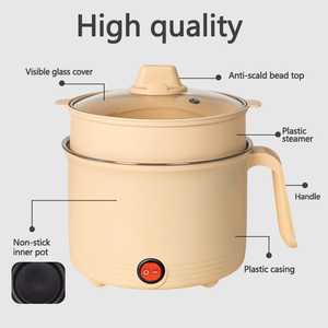 Olla Eléctrica de Cocina Estilo Chino con Tapa de Vidrio Templado, Revestimiento Antiadherente, para Uso Doméstico y Exterior, Control de Temperatura - Product Image 3