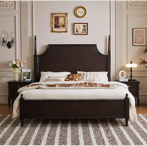 <span class=keywords><strong>Letto</strong></span> Matrimoniale in Legno Massello Stile Retrò Americano, Design Moderno 1,8m, <span class=keywords><strong>Letto</strong></span> Matrimoniale Francese Antico 1,5m per Camera da <span class=keywords><strong>Letto</strong></span> Principale - Product Image 6