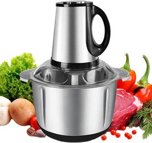 Procesador de Alimentos y Picadora de Carne Eléctrica de Acero Inoxidable de 3L para Cocina, con Velocidades Ajustables para Uso Doméstico y al Aire Libre - Product Image 1