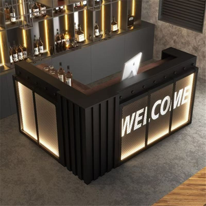 Meja Kerja <span class=keywords><strong>Bar</strong></span> Komersial Kustom Desain Konter Stasiun <span class=keywords><strong>Bar</strong></span> Koktail Baja Tahan Karat - Product Image 1