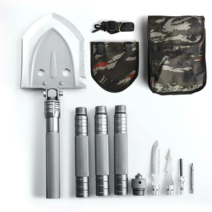 Survie En Plein Air En Acier Inoxydable Jardin <span class=keywords><strong>Pelle</strong></span> Déneigement Camping DIY Piques Détachables Pelles Pliantes - Product Image 1