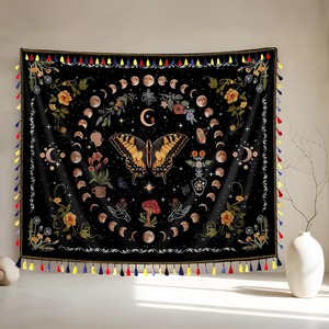 Nouvelle Tapisserie Murale Papillon 2026 avec Pompon, Mandala Bohème et Fleurs pour Décoration de Chambre - Product Image 2