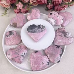 Precio de Fábrica: Corazón de Cristal Pulido Grabado, <span class=keywords><strong>Piedra</strong></span> de <span class=keywords><strong>Rodonita</strong></span> en Forma de Corazón y <span class=keywords><strong>Piedra</strong></span> de Palma para Sanación - Product Image 1