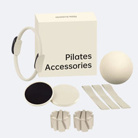 Accessoires de fitness en gros NJ, kit d'accessoires de Pilates unisexe, chaussettes de Pilates, bande de résistance en tissu pour la gym, bloc de yoga, anneau de Pilates