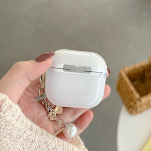 Étui pour écouteurs en TPU avec pendentif <span class=keywords><strong>papillon</strong></span> scintillant et perle pour Apple iPhone <span class=keywords><strong>Airpods</strong></span> 4, design féminin, <span class=keywords><strong>Airpods</strong></span> Pro 3, vente en gros d'usine - Product Image 4