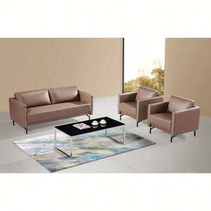 आधुनिक 1 + 1 + 3 बेज अनुबंधित घर फर्नीचर सोफे सस्ते गर्म बिक्री Boreal यूरोप शैली शैली सुंदर चमड़े के कार्यालय सोफे - Product Image 1