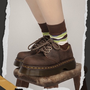 Usine en gros femmes en cuir véritable Vintage <span class=keywords><strong>Mary</strong></span> Jane plate-forme mocassins petit cuir pour <span class=keywords><strong>Martin</strong></span> bottes mignon gros orteil conception - Product Image 1