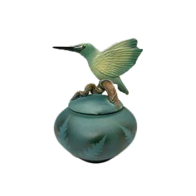 Porselein Beauty Hummingbird Bedekt Keramische Urn Jar Voor As