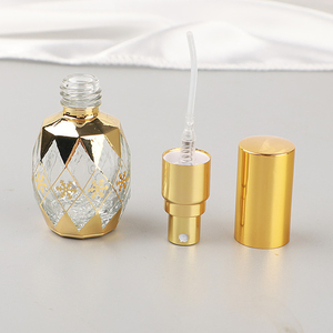 Hot Gold Electroplated <b>Glass</b> Spray <b>Bottles</b> 12ml Round Refillable Empty <b>Glass</b> Perfume <b>Bottle</b> - Product Image 3
