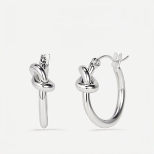 Boucles d'oreilles créoles tendance en titane hypoallergénique et acier inoxydable plaqué or 14K 18K pour femmes, vente en gros - Product Image 2