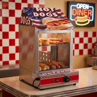Vitrine chauffante électrique professionnelle à température constante pour hot-dogs, vitrine rectangulaire chauffante pour aliments, chauffe-pâtisserie, chauffe-tartes aux œufs