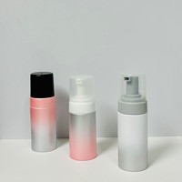Flacon pompe en PET blanc transparent de 100-200 ml, flacon en plastique pour mousse nettoyante cosmétique, bouchon à vis, joint d'étanchéité