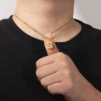 Collier EManco avec pendentif lettre Y en perle, chaîne en câble plaqué or 14 carats, bijou tendance pour femme, idéal pour le quotidien et les soirées