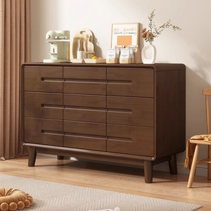 Solid Wood Chest Of <b>Drawers</b> 6 <b>Drawer</b> Storage Cabinet Scandinavian Style For Bedroom And Living Room - Product Image 4