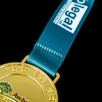 Médaille en métal personnalisée avec logo imprimé, plaquée or, ronde, pour la course à pied, récompense commémorative, cadeaux