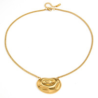 Collier Pendentif Lava Abstrait Minimaliste ERESI en Acier Inoxydable 316L Plaqué Or PVD, Bijou Personnalisé Irrégulier – Vente en Gros