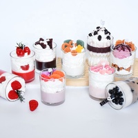 Cadeau durable pour femmes et hommes Bougies aromatiques uniques Mousse en gobelet Dessert Gâteau Bougie parfumée Bougie au chocolat