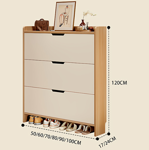 Solid Wood Ultra-Thin Modern Eco-Friendly <b>Shoe</b> Cabinet Home Entrance Hallway Integrated Wall Mounted <b>Rack</b> - Product Image 4