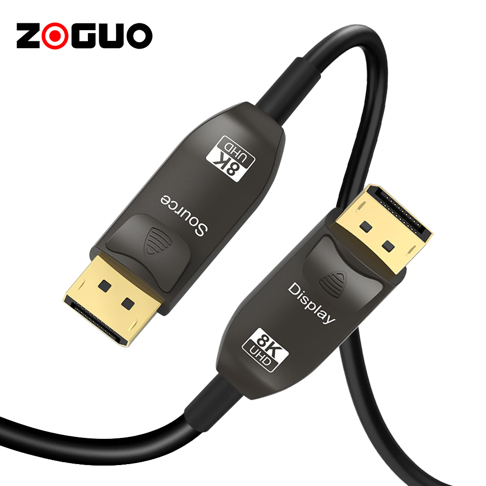 ZONG волоконный 8K 4K DP 1,4 V кабель HBR3 8K @ 60Hz 4K @ 144Hz высокоскоростной 32,4 Gbps оптический волоконный тонкий и гибкий DP кабель 5 м до 100 м