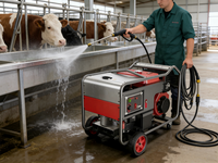 Nettoyeur à vapeur à eau chaude diesel VETEX Min 200Bar Ar Pump 10 HP, nettoyeur haute pression à jet d'eau chaude pour les installations agricoles