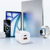 Pengisi Daya Mini 35W Tipe C GaN USB C Pengisi Daya Cepat Adaptor Daya Port Ganda untuk Ponsel Tablet