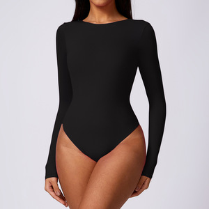 Hot Sale Long Sleeve Yoga Jumpsuit Romper Sexy Tight Sports Fitness Gym Bodysuits