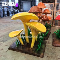 Décoration de plantes personnalisée Modèle animatronique de champignon de haute qualité pour parc naturel