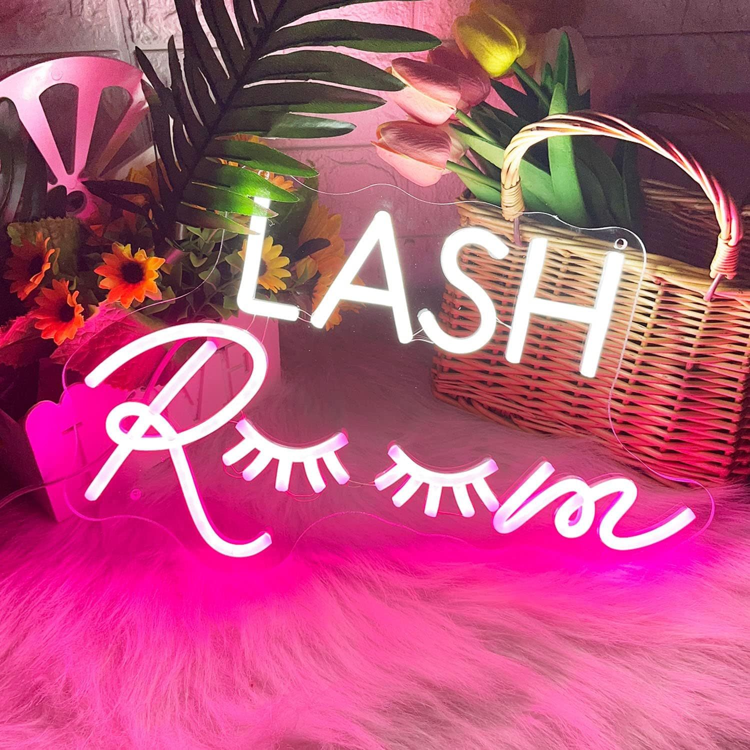 Light Pink Neon Acrylic Lamp for Lash Room Decor and Wall Art
