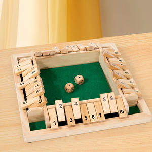 Gioco da Tavolo Classico in Legno per 4 Giocatori, Shut Box con Motivo Lucido, Dadi, <span class=keywords><strong>Giochi</strong></span> <span class=keywords><strong>Educativi</strong></span>, Gioco Flop per Bambini dai 5 ai <span class=keywords><strong>7</strong></span> <span class=keywords><strong>Anni</strong></span>, Unisex, per Feste - Product Image 4