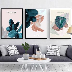 โรงงานขายส่งราคาชีวิตที่เรียบง่ายภาพวาดนามธรรมพฤกษศาสตร์ใบศิลปะพิมพ์ชุดของ3กันน้ำผ้าใบโปสเตอร์พิมพ์ไม่มีกรอบ - Product Image 5