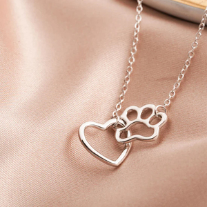 Bracciale simbolo del cuore con stampa a zampa di cane regolabile in argento 925 Sterling - Product Image 5