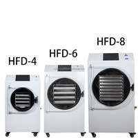 Vriesdroogmachine voor voedselwinkels, 4-tray, met pomp & PLC automatische lyofilisator vacuümdroging voor fruit en groenten